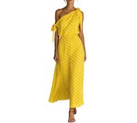 Robe Grande sans Manches épaules dénudées imprimé à Coupe Facile Confortable légère décontractée idéale pour Usage Quotidien Printemps été élégante féminine Tendance Moderne (Yellow, L)