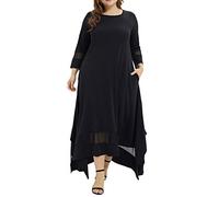 Robe Grande Taille Femme 52 54 56 Robe Ete Ample Casuel Imprimé Floral Robe Longue Cocktail Mariage Robe De pour Femme Tunique Élégante Jupe Fluide Soirée Robe Midi Vintage Plus Size