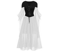 Robe Halloween Costumes Medievale Renaissance Robe Ado Demon Velours Hallowen Sorciere Malefique Déguisement Adulte Halloween Ado Gothique Costume Diablesse Femme L