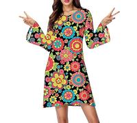 Robe Halloween Femme Citrouille Crâne Imprimé Robe Chic et Elégant Mi Longue Fluide de Soirée Cocktail Mariage Bal Promo avec Bretelles sans Manches Flower Girl Dress Costume Médiéval (Noir-2, L)