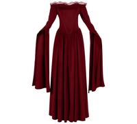 Robe Halloween Femme Grande Taille Costume Halloween Adulte Sorciere Deguisement Vampire Adolescente Pirate Horreur Demon Cape Fantome Deguisement Femme Adulte Rouge XXL