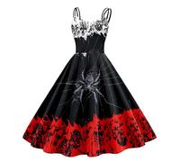 Robe Halloween Femme médiévale pour Gothique Costume Renaissance Viking Automne Hiver Taille Haute Soiree Vintage Dentelle Maxi Carnaval,