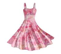 Robe Halloween Femme Vintage Imprimé Sanglant Mini Robe Col V Chic et Elegant Manches sans/Courtes/Longues A-Line Casual Robes pour Fête Noël Mariage Summer Dress Women Costume Halloween Adulte , L