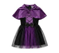 Robe Halloween Fille,De SorcièRe Enchanteresse Pour Avec Cape Violette Parfaite Pour Jeux Et Divertissements Lors D'Halloween Tenue De Costume MéDiéVale Fantastique