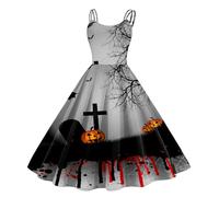 Robe Halloween pour Femme DéGuisement Médiévale Motif Chauve-Souris Fête Sexy Adulte Gothique Mystérieux Toussaint Carnaval Drame