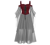 Robe Halloween Pour Femme Jupe Malefique Sorcière Hallowen Déguisement Mariée Elegante Soirée Sexy Costume Médiéval Gothique Cosplay Grande Robe de Fete Femme 5XL