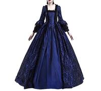 Robe Halloween Pour Femme Mystique Sorcière Deguisement Squelette Creepy Costume Cosplay Élégante Robe Effrayante Respirante Déguisements Mystérieuse Renaissance Déguisement Deguisements(Marine,5XL)
