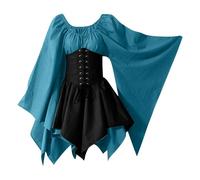Robe Halloween pour Femme Robe De Bal Grande Taille Paillette Coton Boheme Invitée Glamour Mi Moulante De Plage Demoiselle d'honneur Ceremonie Ropa 2#Royal Blue S