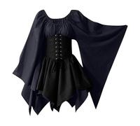 Robe Halloween pour Femme Robe Femme Chic Et Elegant Grande Taille De Plage Moulante Boheme Invitée Fluido Manche Longue Coton Chic Hiver Ceremonie Ropa 2#Marina XXL