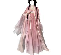 Robe Hanfu chinoise for femme, tenue de la dynastie Tang Qixiong Ruqun, haut transparent, costume d'Halloween Cosplay(Red,S)