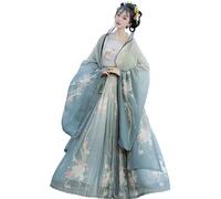 Robe Hanfu Chinoise for Femmes, Hanfu Traditionnel brodé, adapté au Printemps et à l'automne (Color : Blue, Size : Large)
