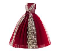 Robe hawaïenne sans manches pour fille - Robe longue - Robe de mariée - Modèle de podium - Costume de piano - Bleu foncé - Pour fille, e, 6-7 ans