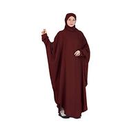 Robe hijab Abaya musulmane une pièce pour femme, robe de prière ample, robe caftan islamique modeste à manches longues, tissu léger et doux, style uni classique pour le Ramadan, le culte de la mosquée