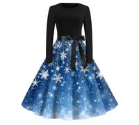 Robe Hiver Femme, Jupe, Rouge Taille Sequins Chemise Nuisette L'an Tenue Noel Chic, Sapin Robes -Noel Cocktail Adulte Nouvel Reveillon Robe de Soiree Femme Chic, XL