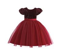 Robe Hiver Fille Robes Enfant Fille Mariage Chic Et Elegant Dress De Princesses Carnaval Dentelle Plissée Tenue De Soirée en Tulle Doux Vêtement pour Habillée Anniversaire