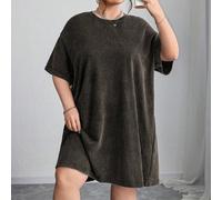 Robe imprimée en anglais "BADGIRL" décontractée et de dessin animé, grande taille. Tenues d'été pour femme/Robe de plage/Tenues de vacances à la plage/Essentiels de plage/Remise des diplômes/Robe de g