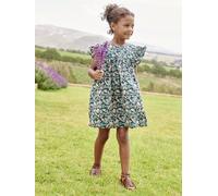 Robe imprimée fille manches courtes à volants vert sapin 4A