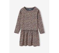 Robe imprimée fille manches longues anthracite 5A