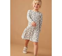 Robe imprimée fille manches longues écru 10A