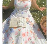 Robe imprimée fleurie pour femmes grandes tailles, style romantique pour les vacances, les rendez-vous. Robe de Pâques pour femmes. Robe maxi pour femmes. Robes fleuries de printemps pour mariage. Rob