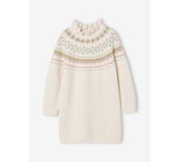 Robe jacquard en tricot fille écru 4A