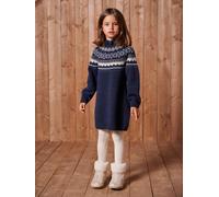 Robe jacquard en tricot fille marine 5A