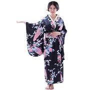 Robe Japonaise Geisha Robe Yukata Blossom Peignoir Satin Robe Kimono Robe de Nuit Femme Robe de Chambre Longue Femme Traditionnelle Japonaise Kimono Japonaise de Femmes de Kimono Robe de Carnaval