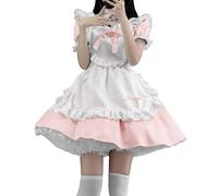 Robe Japonaise Lolita Pour Femme Robe Douce Et Mignonne à Volants Robe De Princesse Robes De Cosplay Robes De FêTe D'Halloween Adulte Deguisement Soubrette Femme