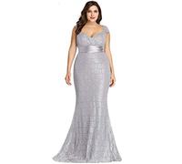Robe JLM8M Élégante dentelle taille empire col en V manches manches grande taille robes de soirée sirène 08798PL Taille-38 38