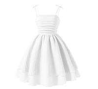 Robe joyeuse sans manches pour fille avec bretelles de nœuds unies pour plus de confiance en vous, Blanc., 9-10 ans