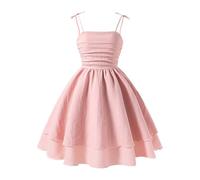 Robe joyeuse sans manches pour fille avec bretelles de nœuds unies pour plus de confiance en vous, Rose, 9-10 ans