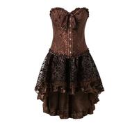 Robe Jupe Bouffante, Robe Corset Moulante Femme, Deguisement Halloween Women Grande Taille, Steampunk Dentelle Vintage Pirate Lingerie Costume Gothique Dentelle éPisséE