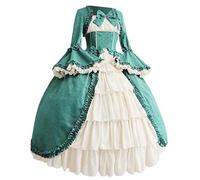 Robe KMYL2 dre médiévale, vintage leeve dre vintage avec col évasé leeve quare bowknot volant ourlet plissé prince dre fantaisie dre 34