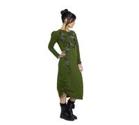 Robe - La Bohème - Midi en fil torsadé - Couleur verte - Broderie en cordon et tulle L
