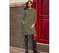 Robe légère mélange de matières tendance - Mandarin - kaki KAKI 52