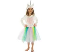 Robe Licorne Enfant - Blanc - 128 cm Blanc G