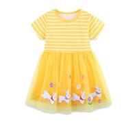 Robe Licorne Fille Robes en Coton pour Filles Robes à col Rond pour Filles Robe de Princesse pour la fête d'été Taille 2-8 Ans F408A