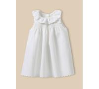 Robe lin et coton bébé camille - collection fêtes et mariages blanc doux 6M(67CM)