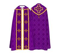 Robe liturgique pour homme - Cape pour catholique - Avec broderie - Prêtre adulte - Cape Renaissance - Prêtre de l'église - Vêtement musulman médiéval - Pour fête d'Halloween - S-5XL