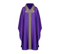 Robe liturgique pour homme - Cape pour prêtre catholique adulte - Cape avec broderie brodée de la Renaissance Prêtre de l'église - Vêtements musulmans - Robe médiévale pour fête d'Halloween