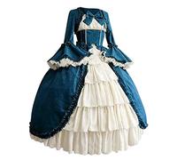 Robe Lolita pour femme - Robe à manches longues - Robe rococo - Robe baroque - Robe Lolita médiévale - Costume de la Renaissance victorienne - Costume d'Halloween pour femme, Vert, XXL