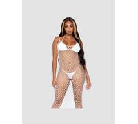 Leg Avenue Robe longue en filet torsad tiss pour femme Blanc O/S