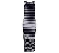 Robe longue à bretelles en coton marine rayée avec une coupe près du corps M