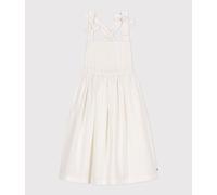 Robe longue à bretelles enfant en coton uni Petit Bateau - blanc - Taille 3 ans 3A blanc