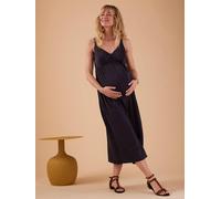 Robe longue à bretelles grossesse effet satiné ENVIE DE FRAISE anthracite 44