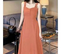 Robe longue à bretelles pour femme avec élasticité modérée, adaptée pour un usage quotidien, les clubs, les vacances et les vacances pendant les quatre saisons, y compris le printemps et l'été (M