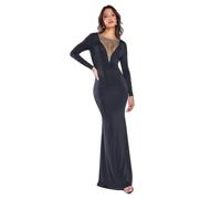 Robe longue Ã col bÃ©nitier femme Goddiva Noir 36