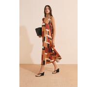 Robe longue à imprimé géométrique - Hernest Imp - L - Miel - Femme - Etam