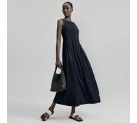Robe longue à jupe ample rayée bleu marine pour femmes,tenues élégantes d'été pour la plage et les vacances,robe pour tea party, style business décontracté pour le bureau et les trajets, festival de m