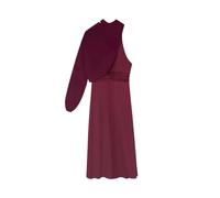 Robe longue avec cape asymÃ©trique en mousseline femme Silbon Rouge 38